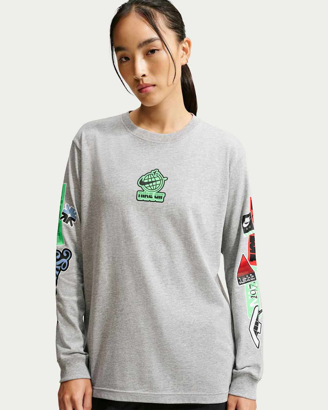 Nike Sportswear Classic Women's Oversized Long-Sleeve T-Shirt - Dark Grey Heather