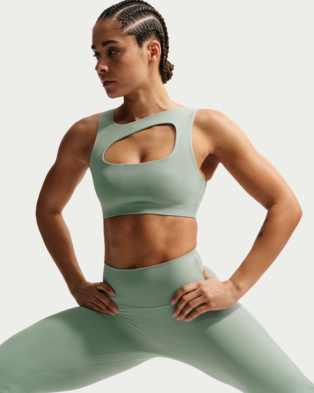 Nike Zenvy Women's Light-Support Lightly Lined Sports Bra - Steam/White