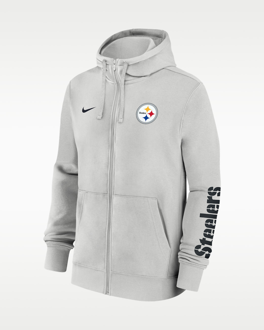 Pittsburgh Steelers Club Men's Nike NFL Full-Zip Hoodie - Grey