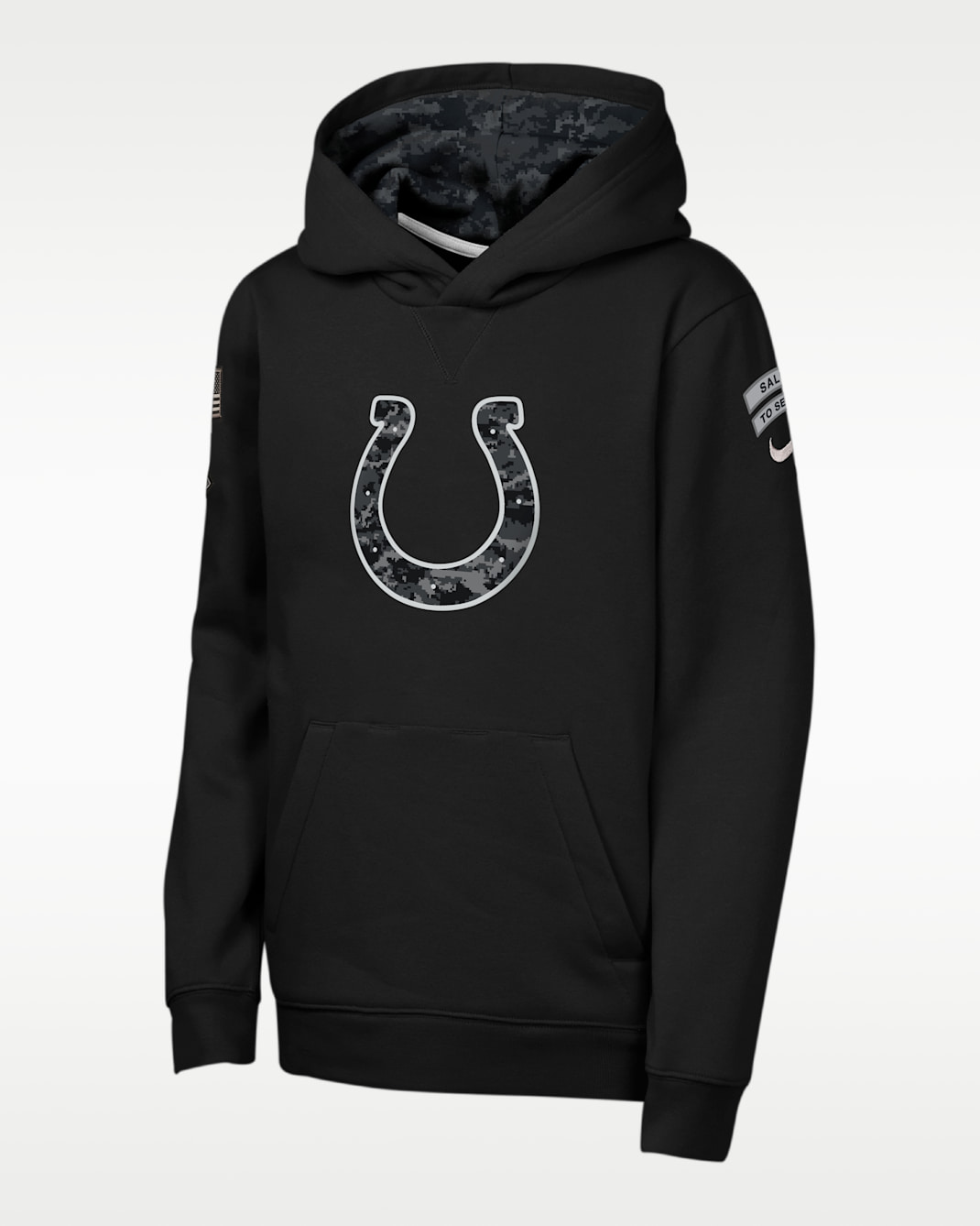 Indianapolis Colts Salute to Service Sideline Club Big Kids' Nike NFL Pullover Hoodie - Black