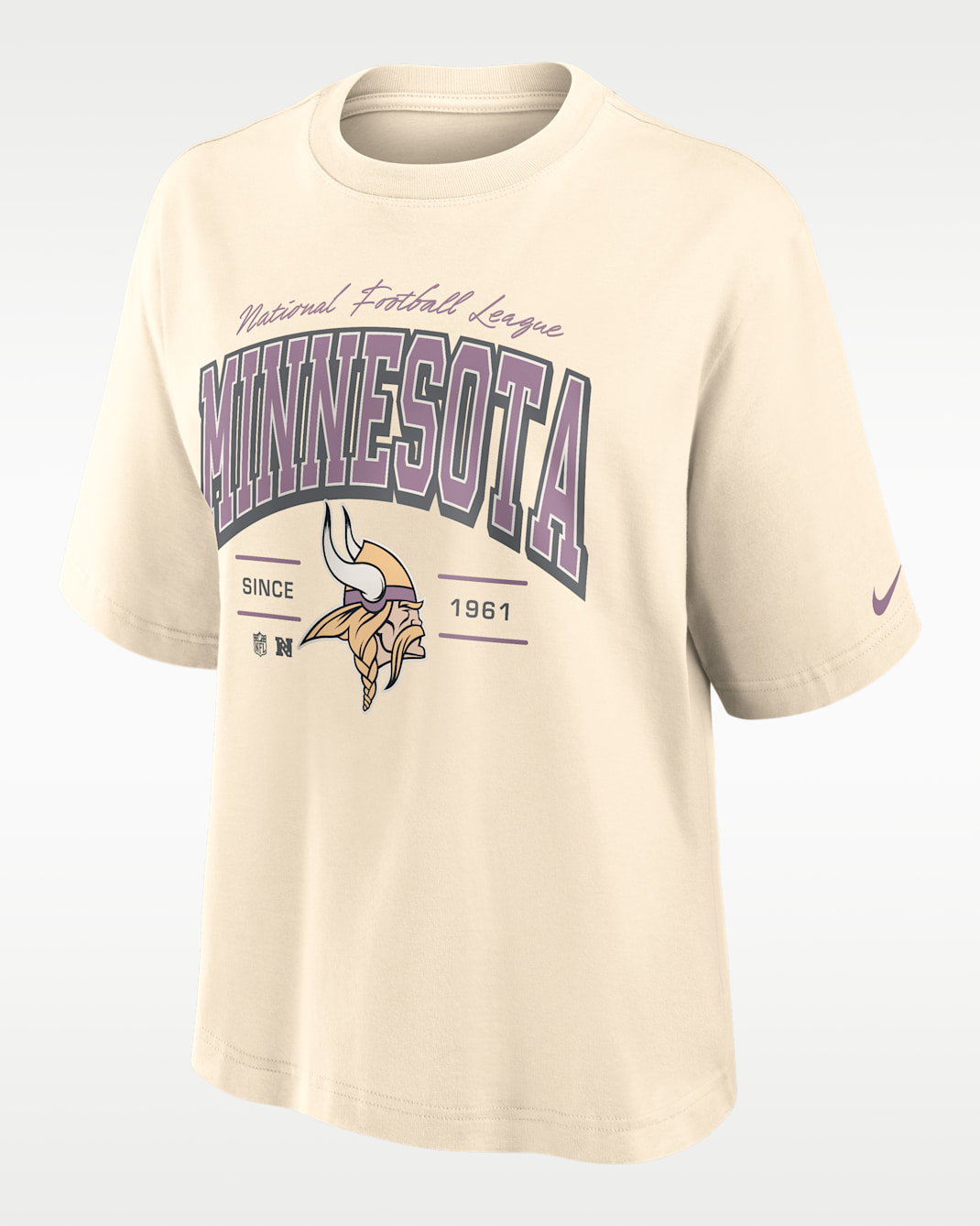 Minnesota Vikings Vintage Mod Boxy Women's Nike NFL T-Shirt - Cream