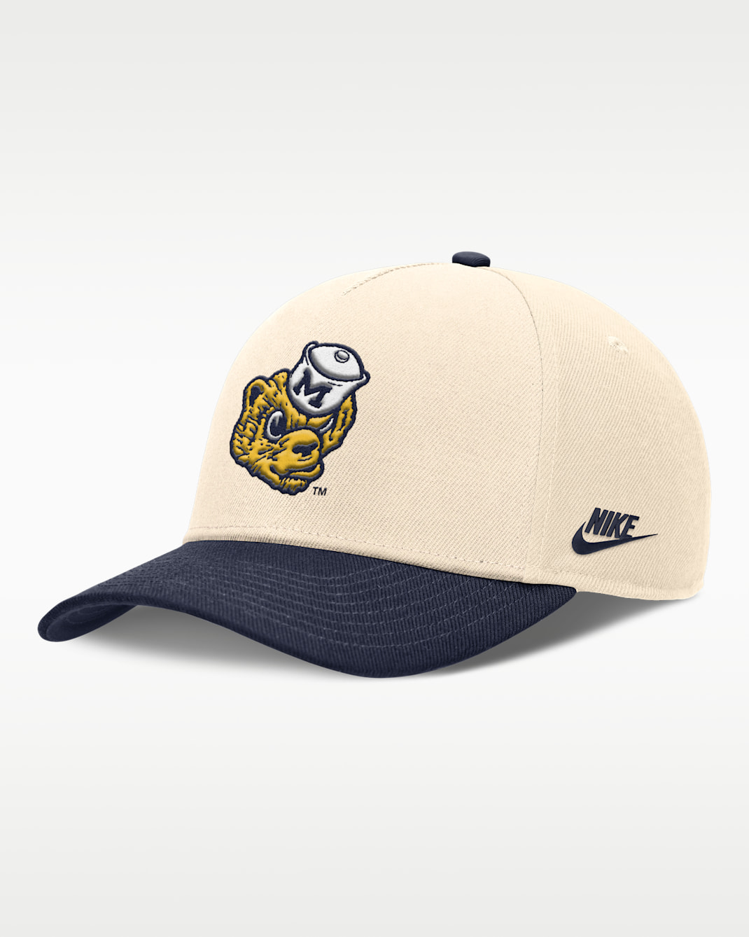 Michigan Primetime Rise Academic Men's Nike Dri-FIT College Adjustable Hat - Natural