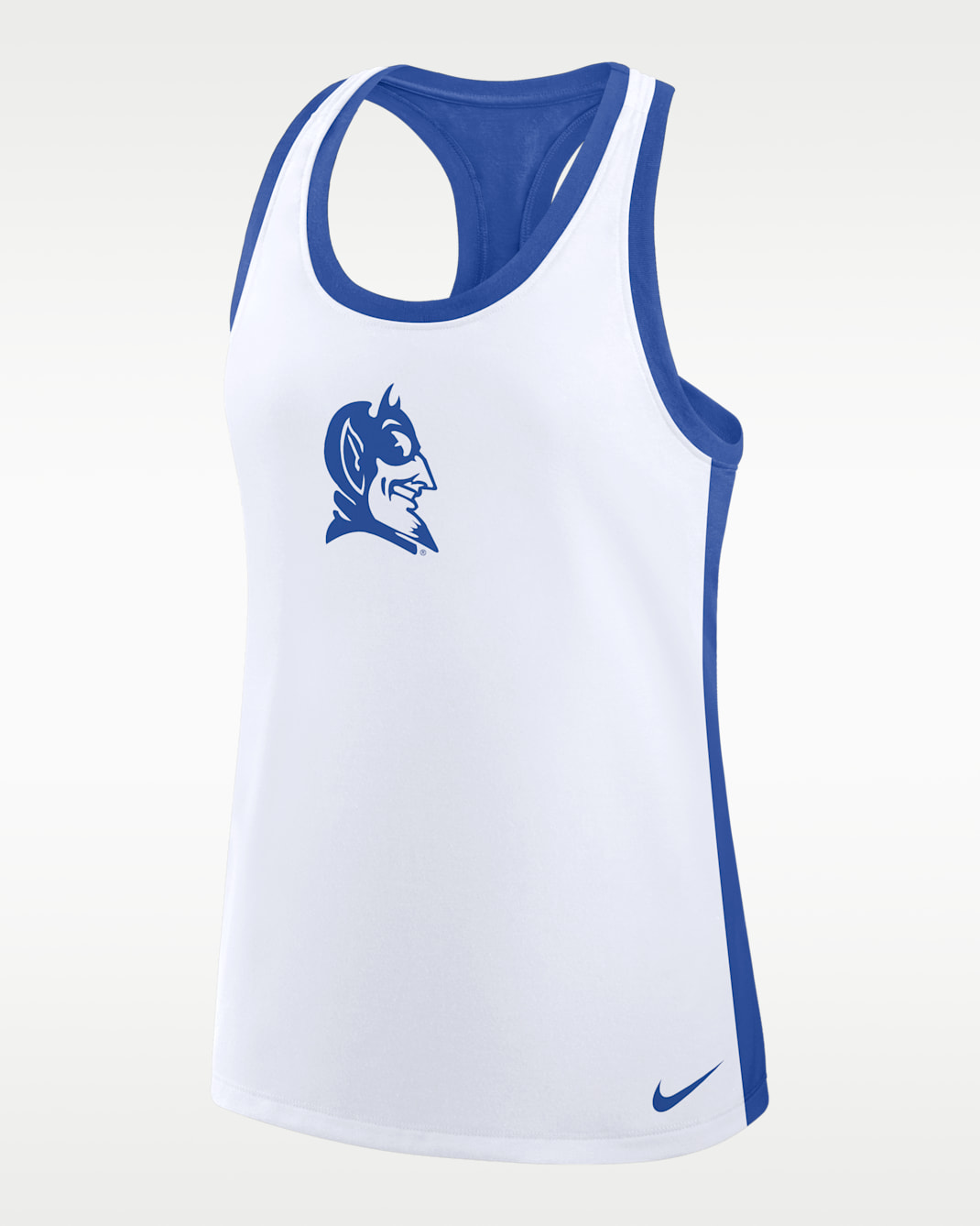 Duke Women's Nike Dri-FIT College Racerback Tank Top - White/Royal