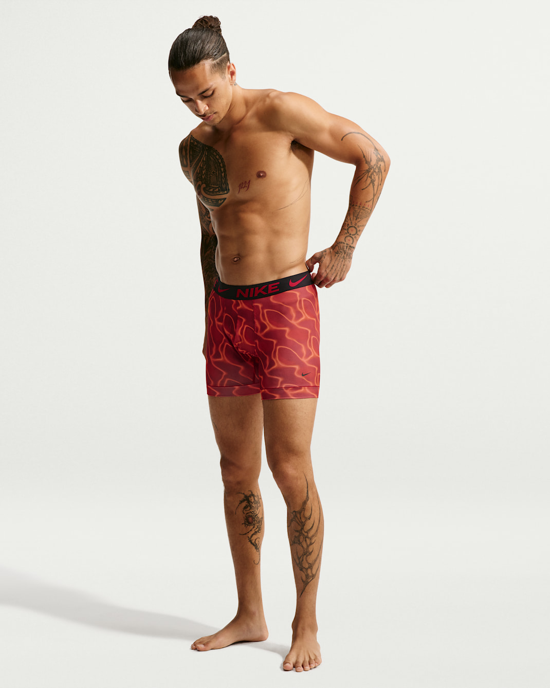 Nike Essential Micro Men's Dri-FIT LT Boxer Briefs (3-Pack) - Aura/Total Orange/Aura