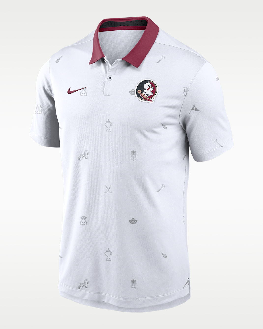 Polo universitario Florida State Vapor Pattern para hombre con tecnología Nike Dri-FIT - Blanco