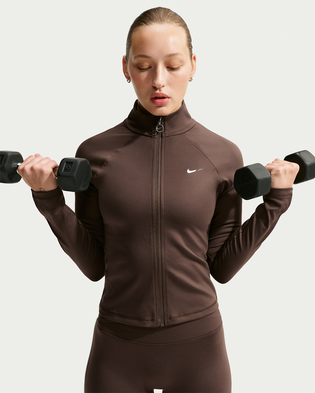 Nike Women's Long-Sleeve Full-Zip Jacket - Baroque Brown/Sail