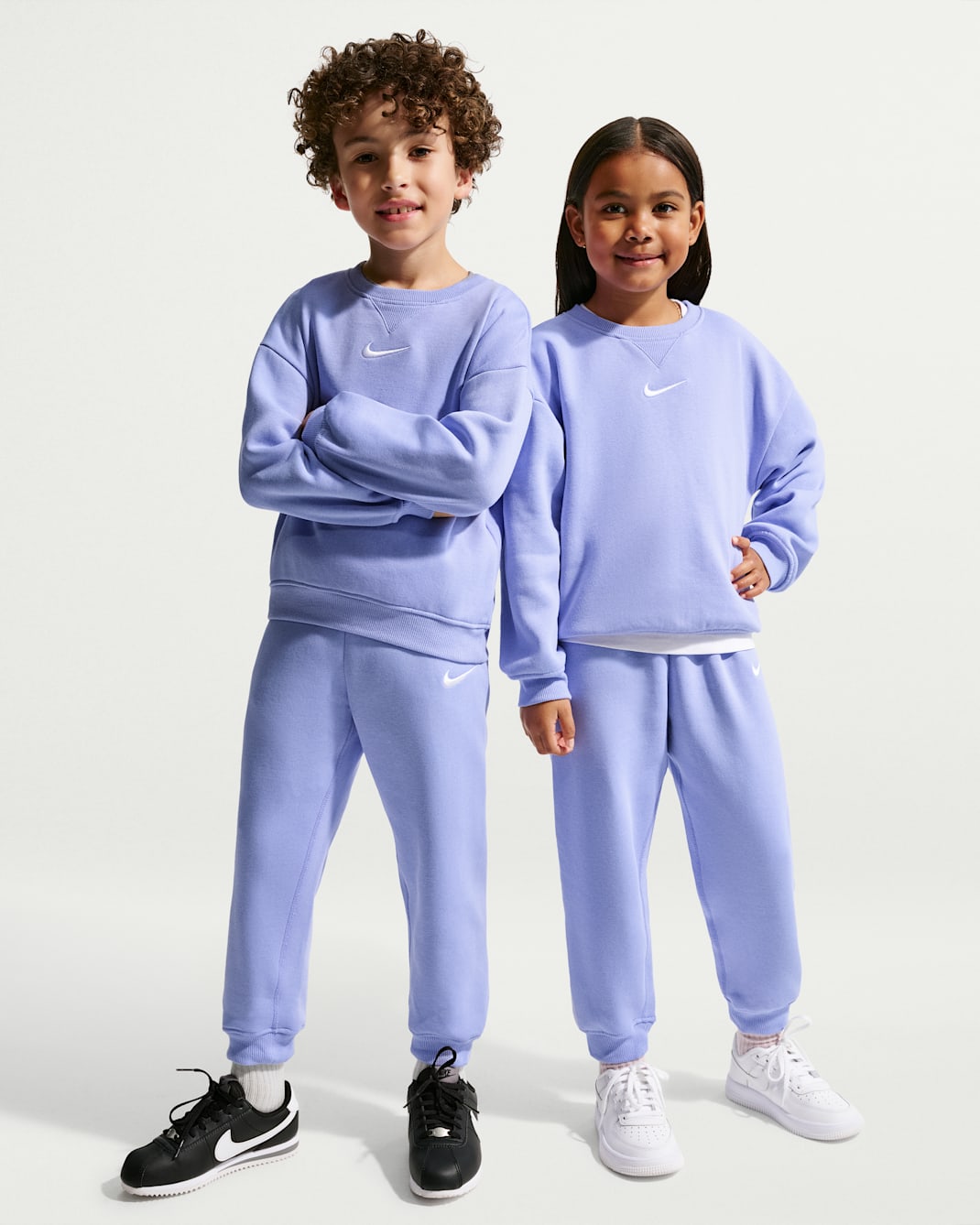 Ensemble deux pièces avec haut à col ras-du-cou en Fleece Essential Nike pour enfant - Light Thistle
