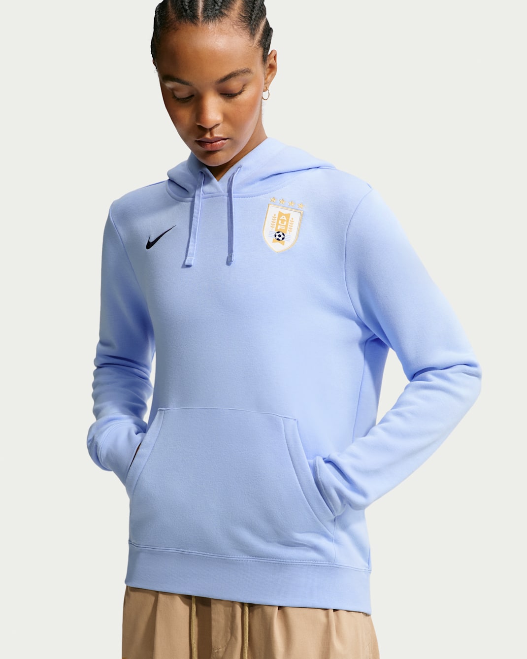 Uruguay Club Fleece Women's Nike Soccer Pullover Hoodie - Royal Tint/Obsidian