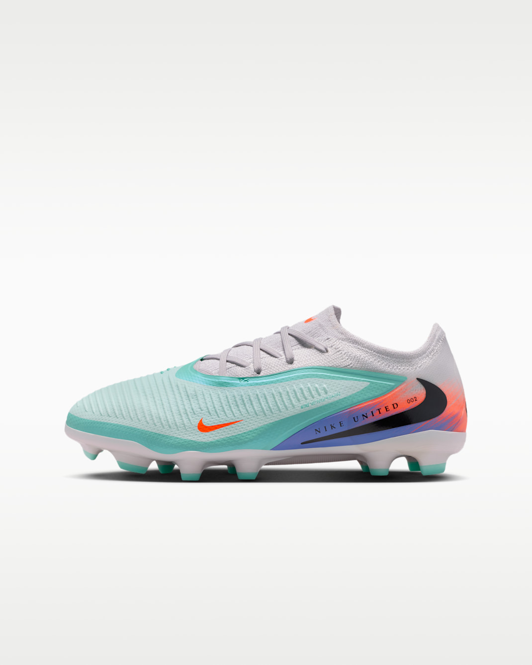 Nike United Jr Phantom 6 Low Pro Older Kids' Multi-Ground Football Boot - Pistachio Frost/Hyper Orange