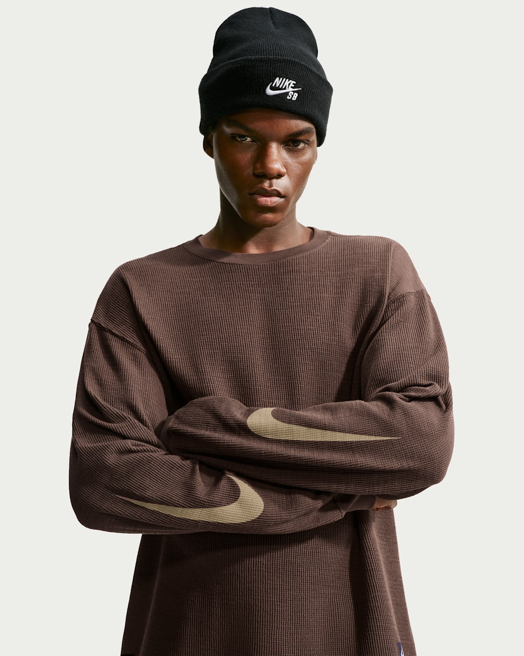 Camiseta térmica para hombre Nike Sportswear - Marrón barroco/Beige paracaídas