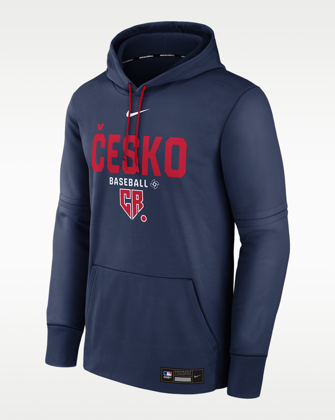 Czech Republic National Baseball Team 2026 World Baseball Classic Authentic Collection Men's Nike Therma Pullover Hoodie - Navy