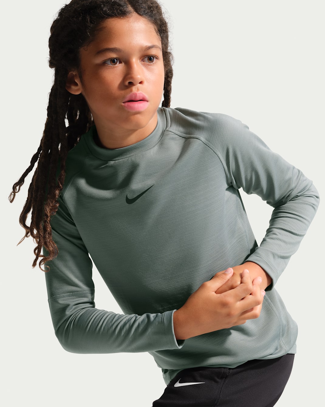 Nike Pro Big Kids' (Boys') Dri-FIT Long-Sleeve Crewneck Top