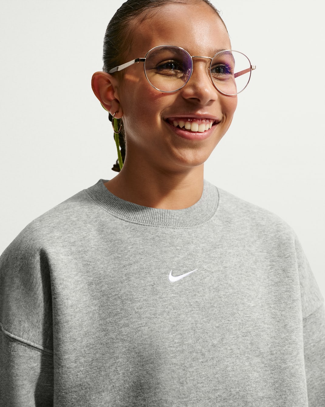Nike Sportswear Studio Girls' Boxy Fleece Crew-Neck