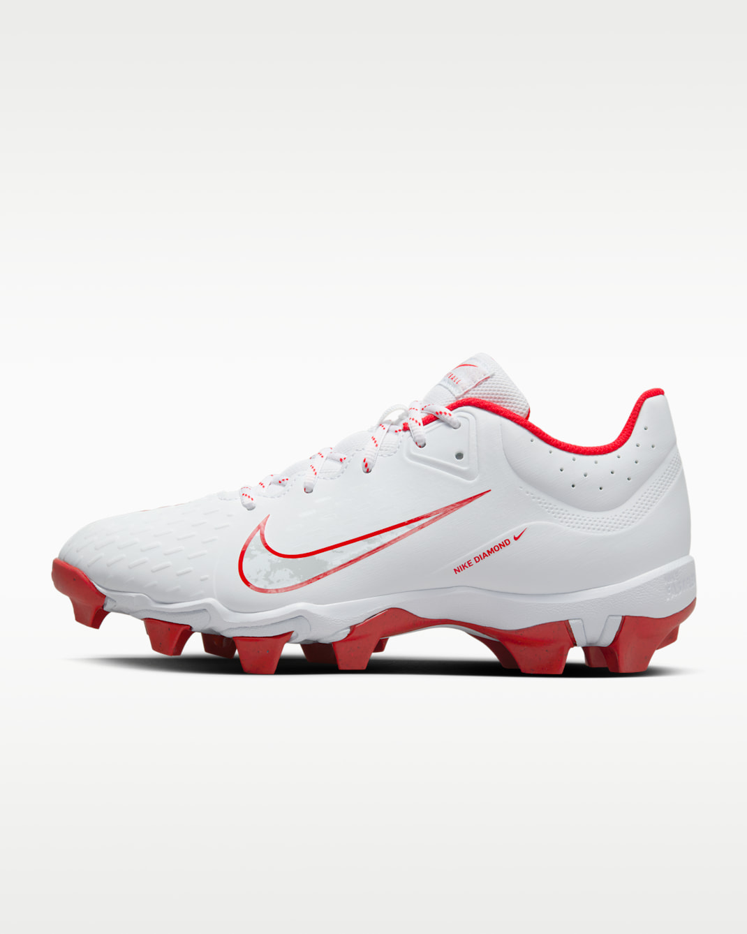 Nike Hyperdiamond 4 Keystone Women's Softball Cleats - White/Pure Platinum/University Red