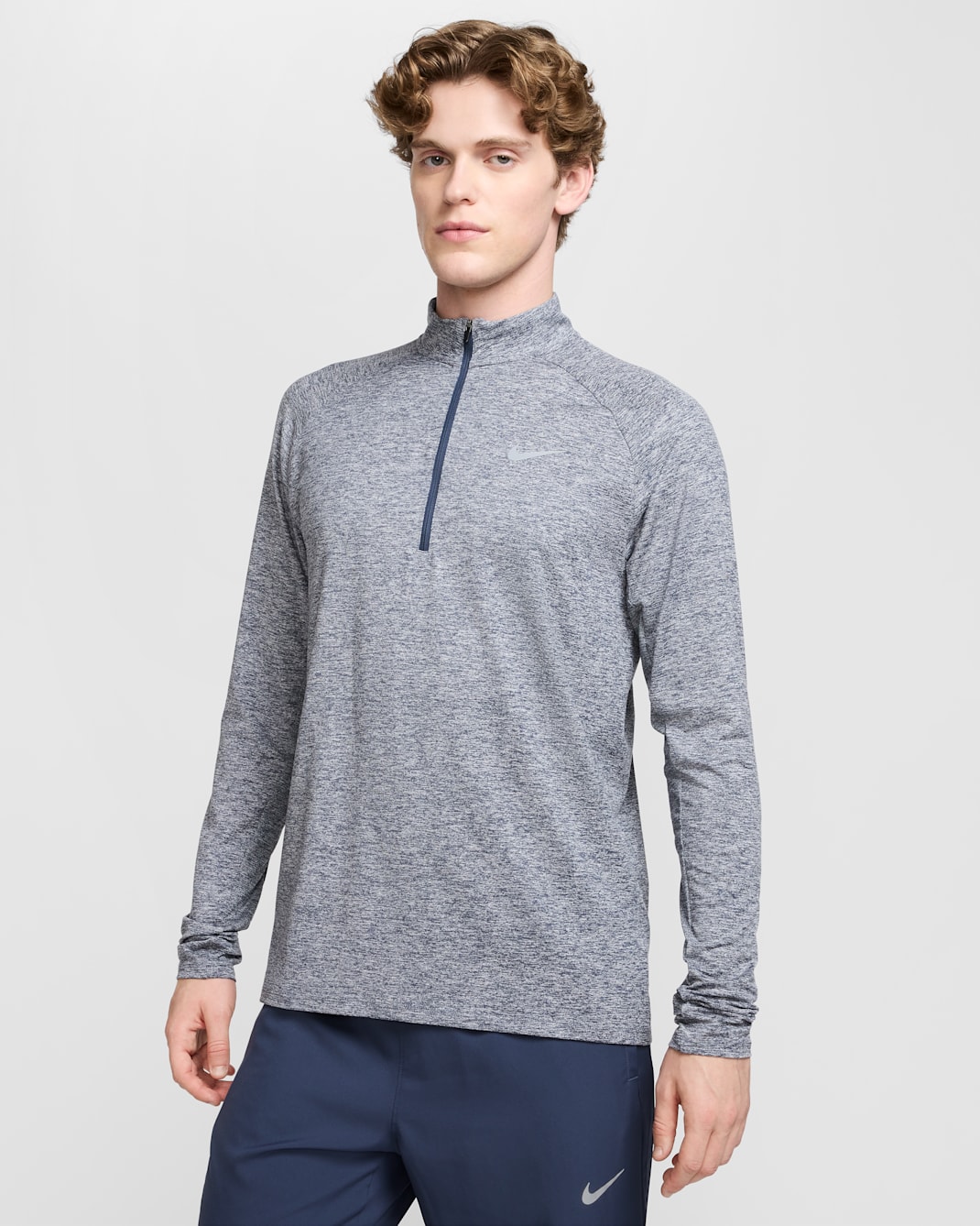 Playera de correr Nike Stride Dri-FIT de medio cierre para hombre - Trueno azul/Jaspeado