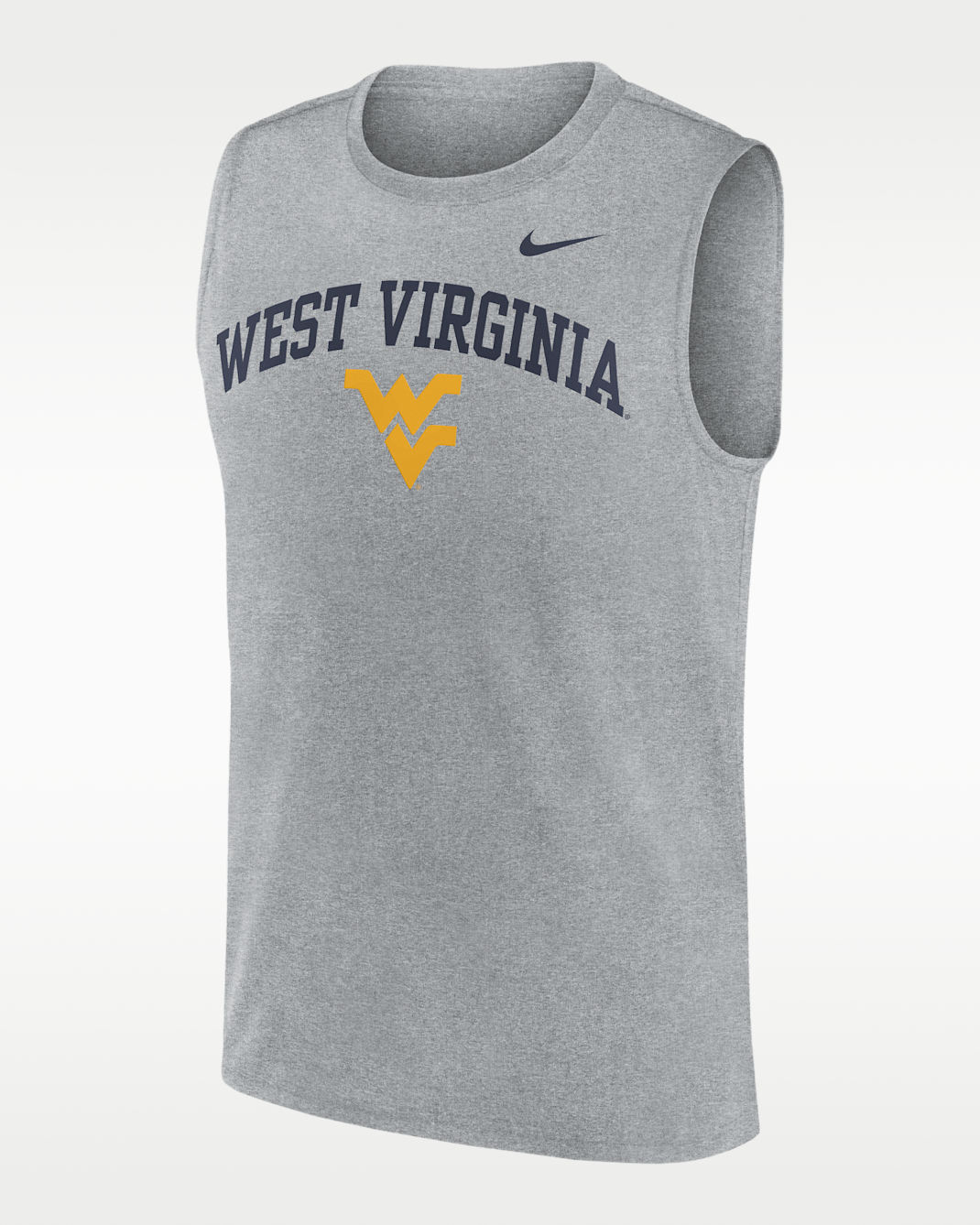 West Virginia Primetime Arch Legend Men's Nike Dri-FIT College Muscle Tank Top - Grey