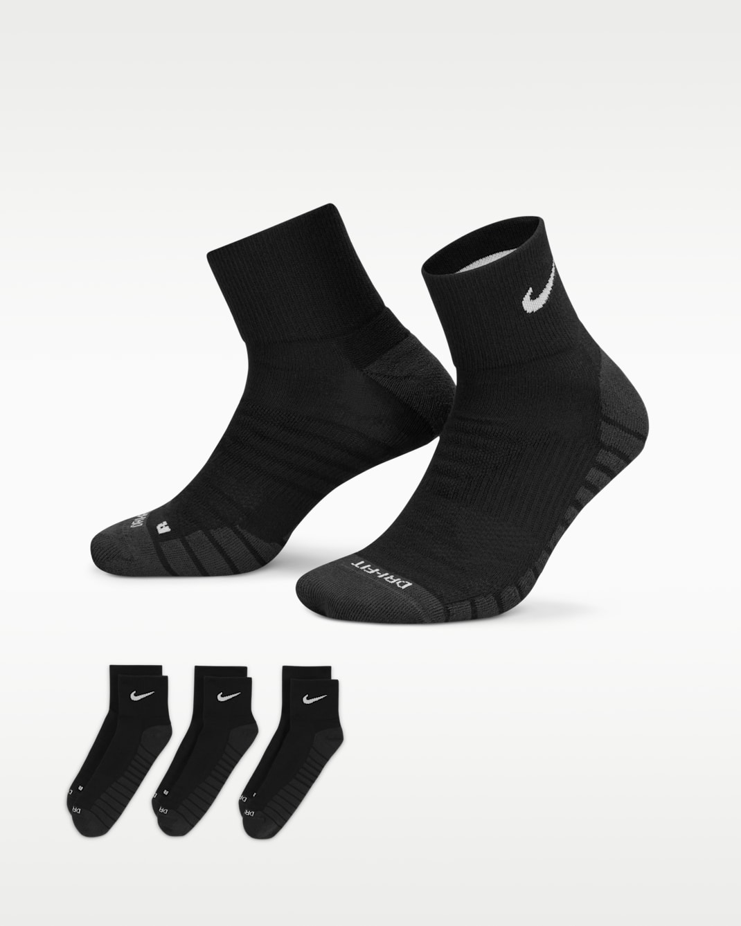 Nike Everyday Max Cushioned Training Ankle Socks (3 Pairs) - Black/Anthracite/White