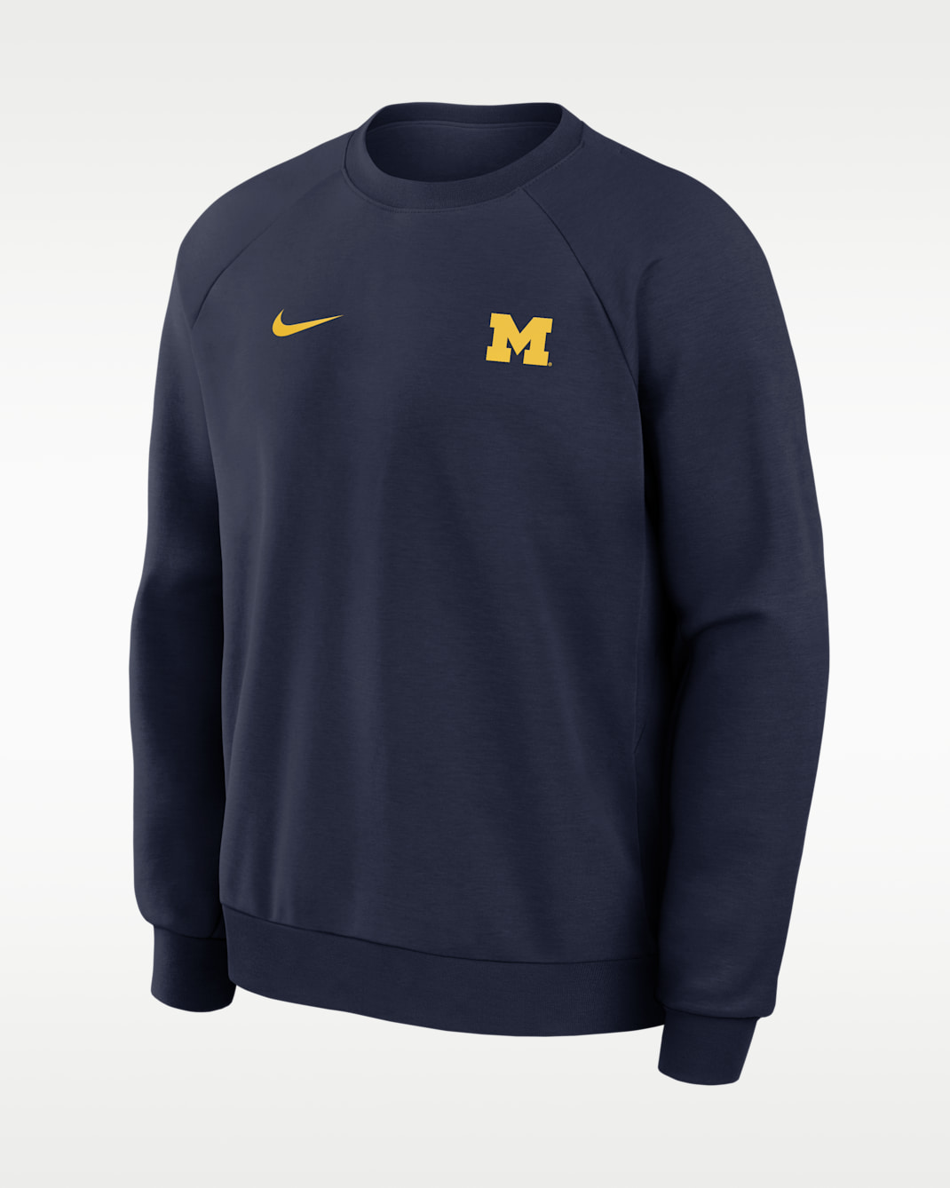 Michigan Premium Performance Men's Nike Dri-FIT College Pullover Crew - College Navy
