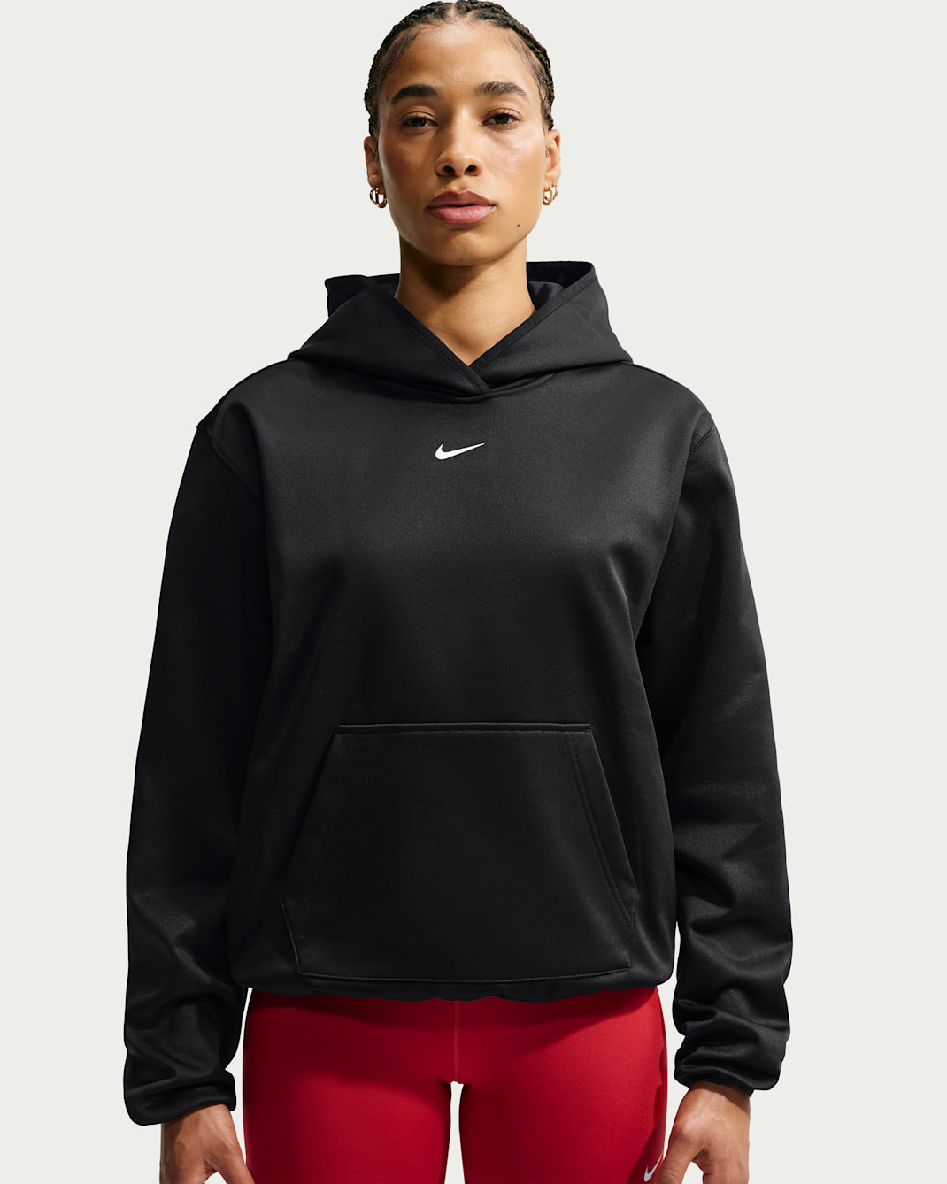 Nike Studio Fleece Sport Women's Therma-FIT Pullover Hoodie - Black/White