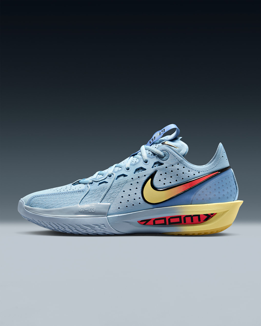 Tenis de básquetbol Nike G.T. Cut 3 - Azul militar claro/Amarillo bicicleta/Gris fútbol/Carmesí brillante