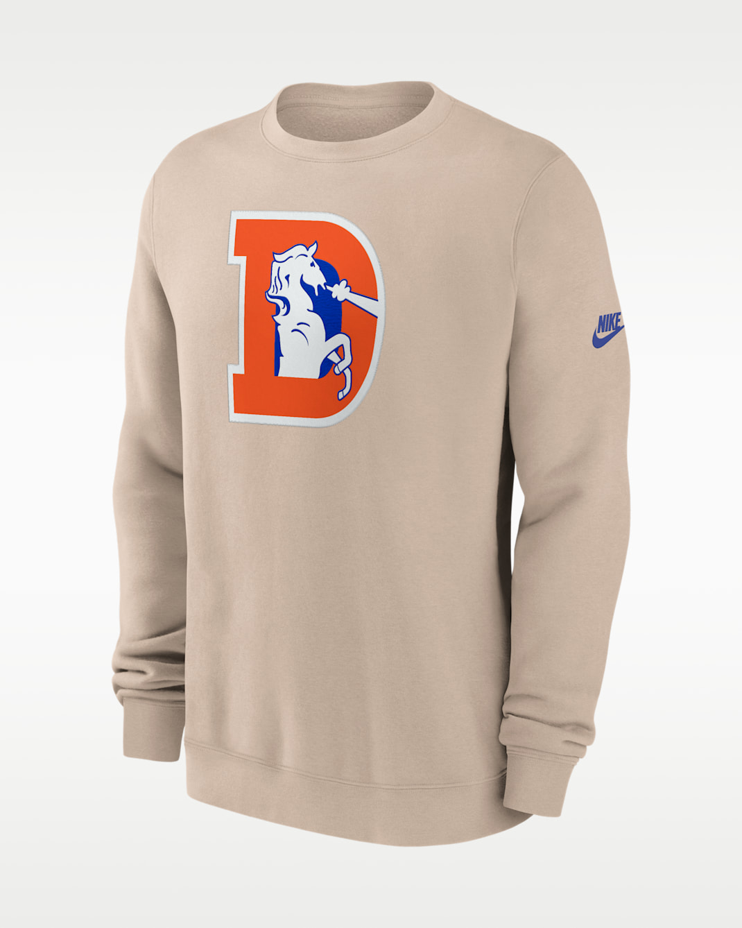 Denver Broncos Rewind Club Men's Nike NFL Pullover Crew - Sand