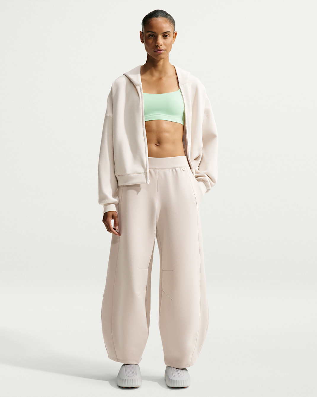 Nike 24.7 ImpossiblySoft Women's High-Waisted Wide-Leg Pants - Cream II/Sail/College Grey