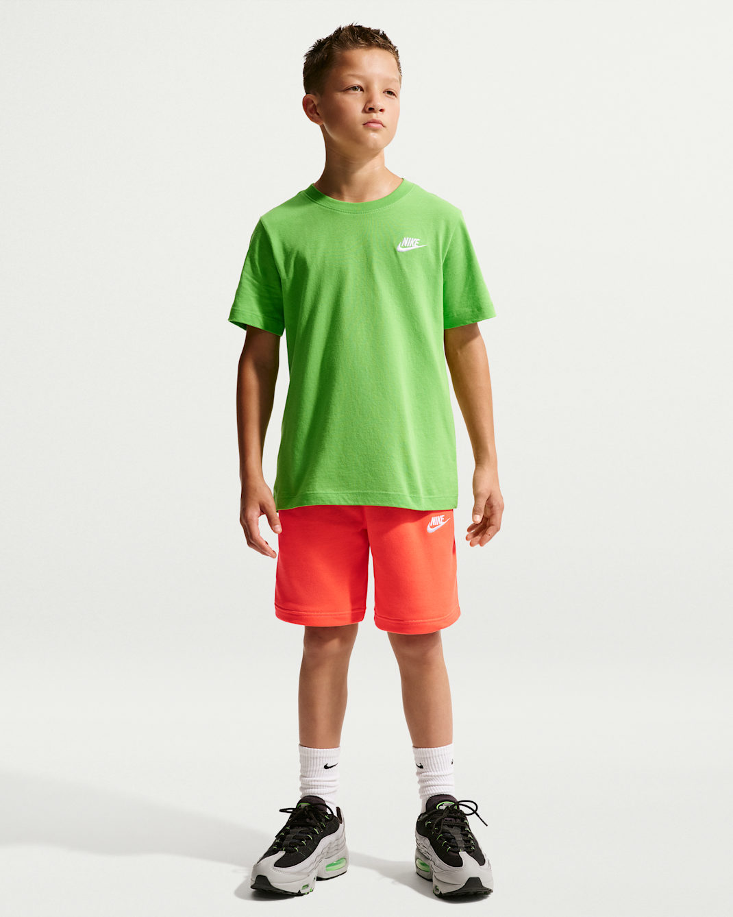 Nike Sportswear Club Fleece Older Kids' French Terry Shorts - Turf Orange/White