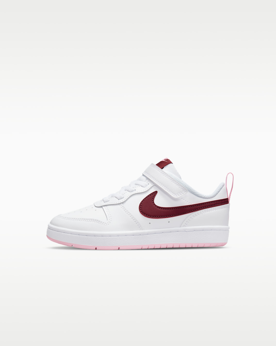 Nike Court Borough Low 2 Little Kids' Shoes - White/Dark Beetroot
