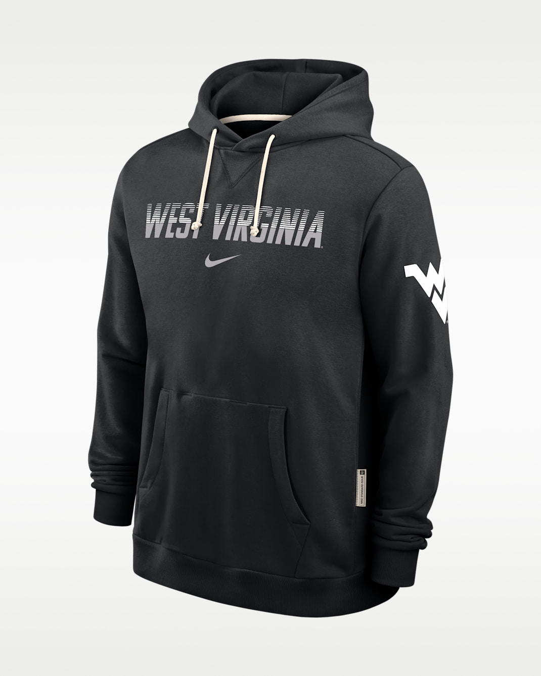Sudadera con gorro sin cierre universitaria Nike Dri-FIT para hombre West Virginia Sideline Standard Issue - Negro