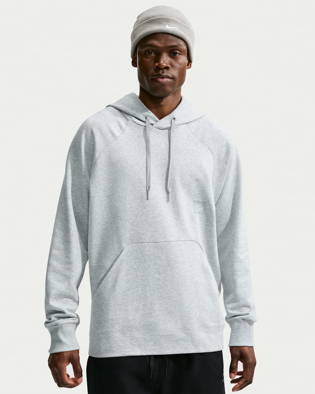 Träningshuvtröja i fleece i oversize-modell Nike N.A.C. Dri-FIT för män - Light Smoke Grey/Heather/Light Smoke Grey