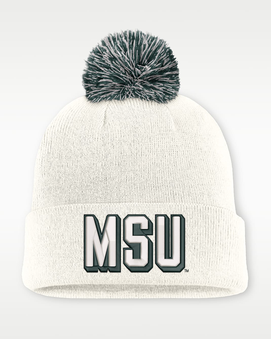 Michigan State Peak Men's Nike College Cuffed Beanie - White