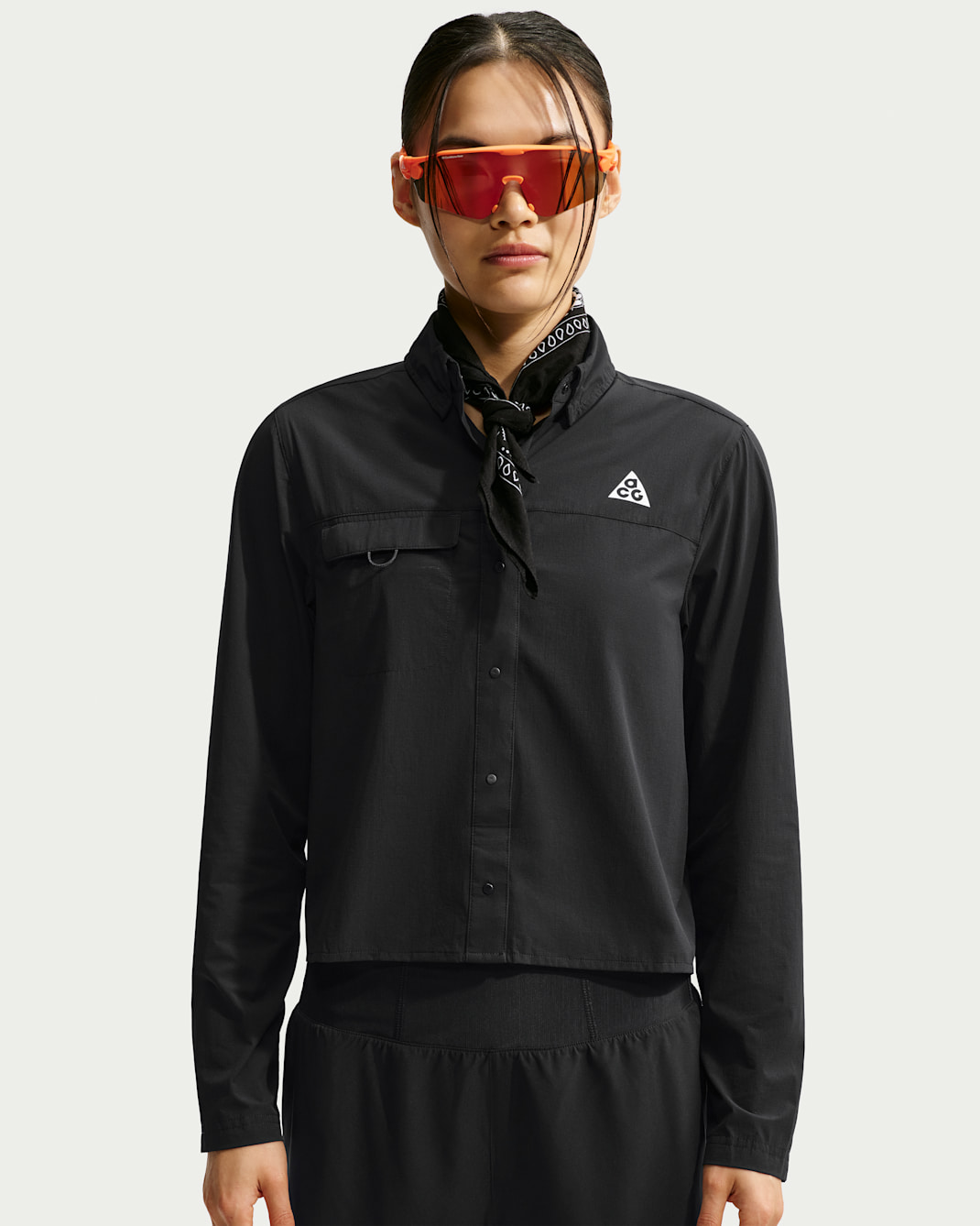 ACG Aireez Women's Button-Up Long-Sleeve Trail Running Top - Black/Summit White