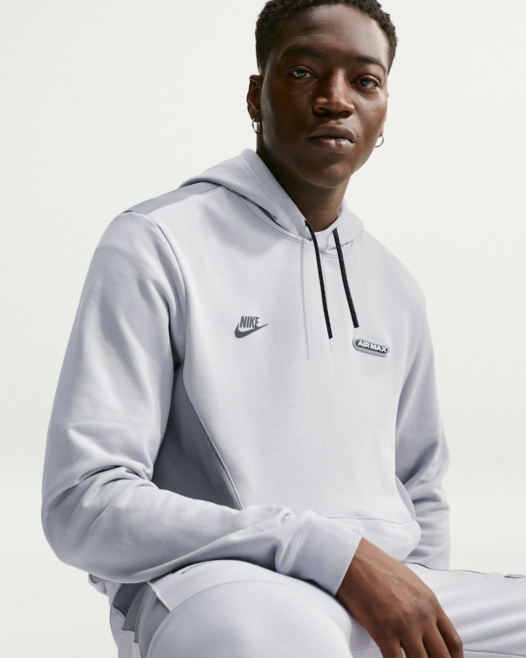 Nike Sportswear Air Max Men's Pullover Fleece Hoodie - Wolf Grey/Cool Grey/Black