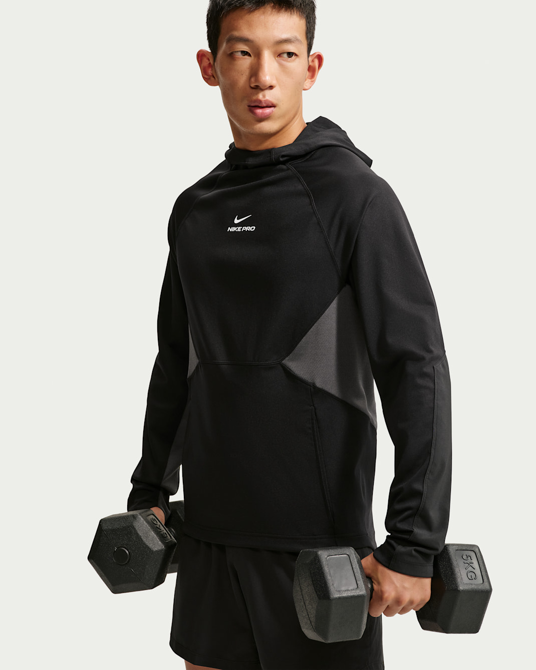 Nike Pro Men's Dri-FIT Mid-Layer Training Top - Black/White