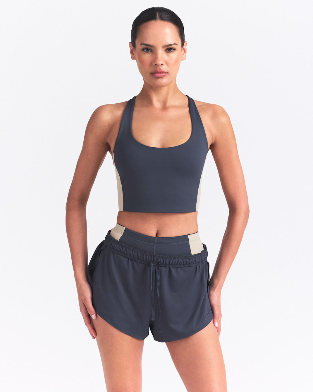 NikeSKIMS Matte Shine Mix Women's T-Back Bra - NSKM DEEP ROYAL/NSKM STONE