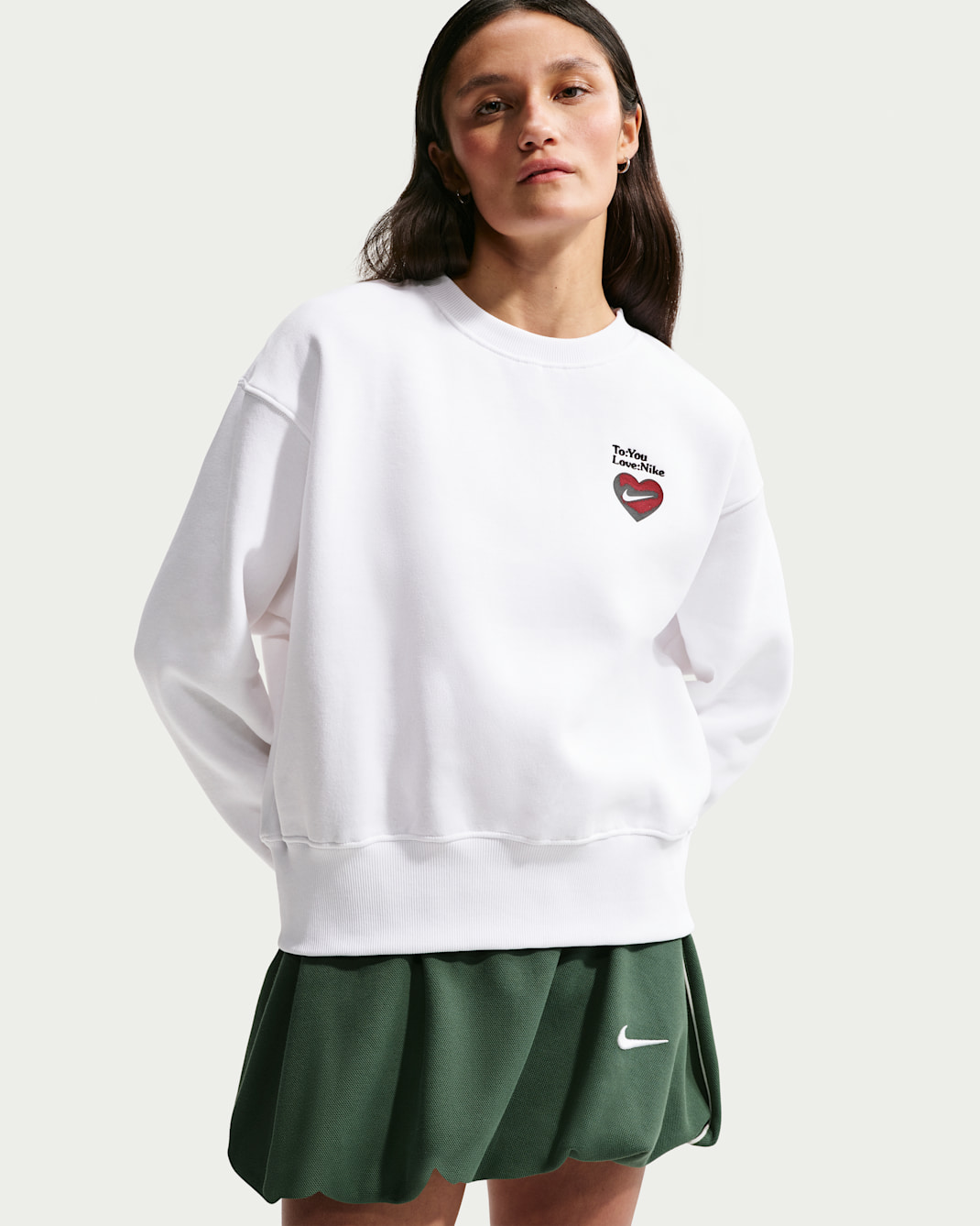 Nike Sportswear Phoenix Fleece oversized sweatshirt met ronde hals voor dames - Wit