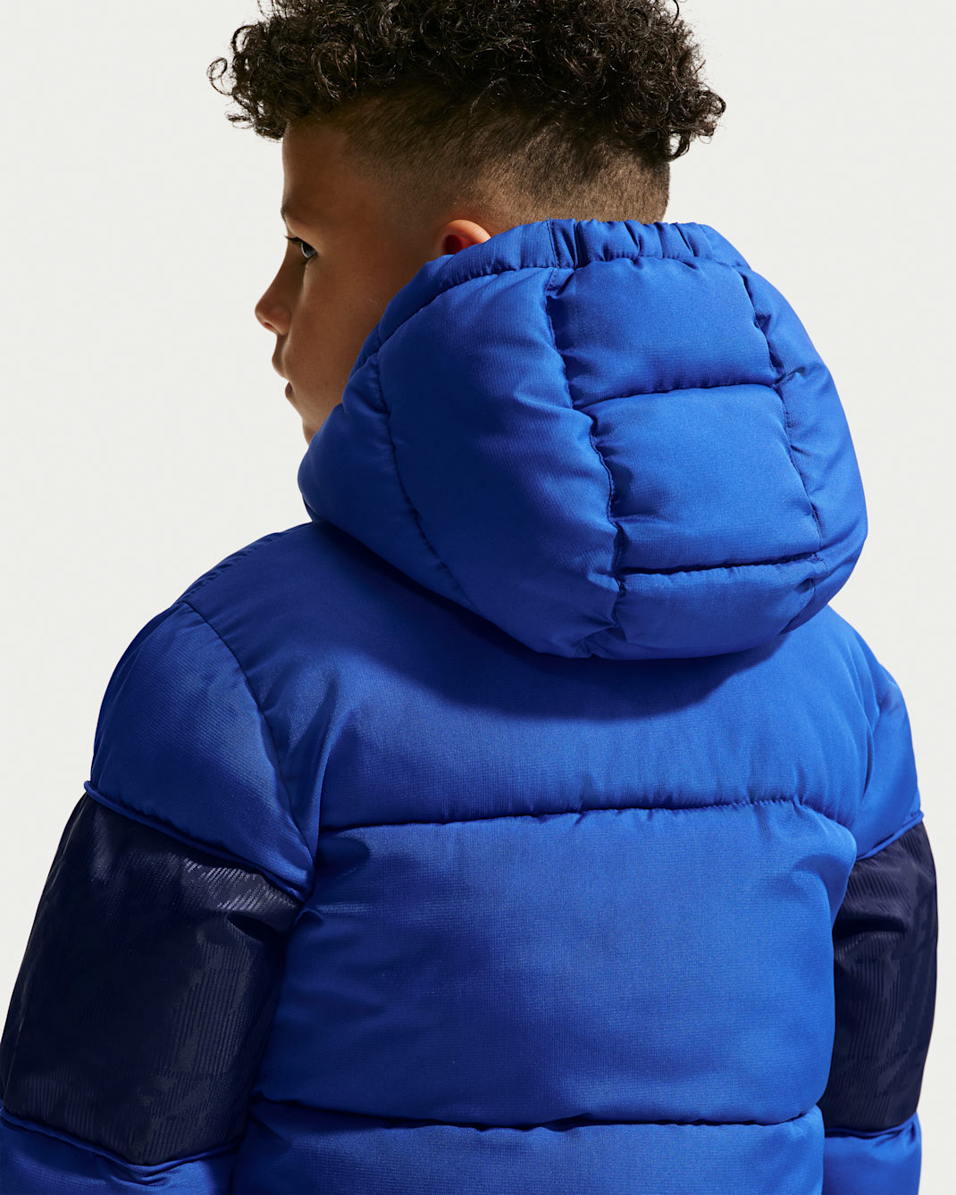 Nike Little Kids' Jacquard Logo Mixed Media Puffer Jacket