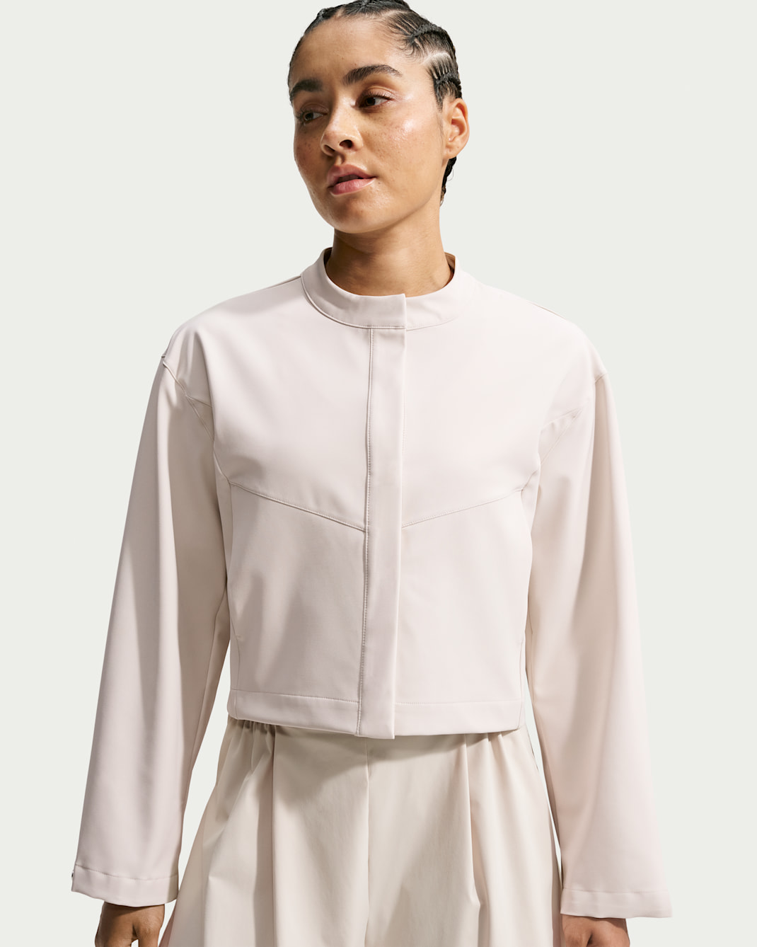 Nike 24.7 PerfectStretch Women's Dri-FIT Loose-Fit Cropped Jacket - Light Orewood Brown/Light Orewood Brown/Light Iron Ore