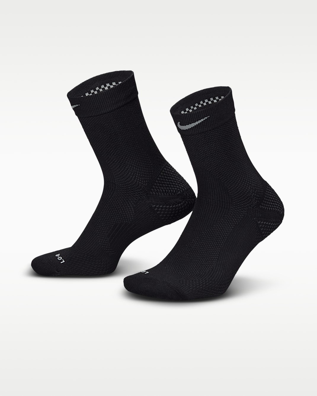 Nike Running Lightweight Micro Crew Socks (1 Pair) - Black/Pure Platinum/Dark Smoke Grey/Smoke Grey