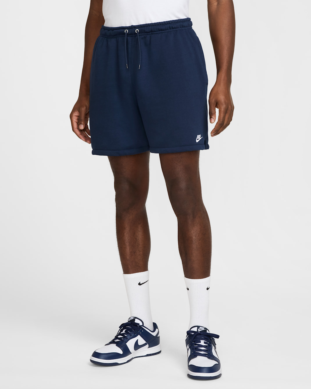 Nike Club Men's French Terry Flow Shorts - Obsidian/Obsidian/White