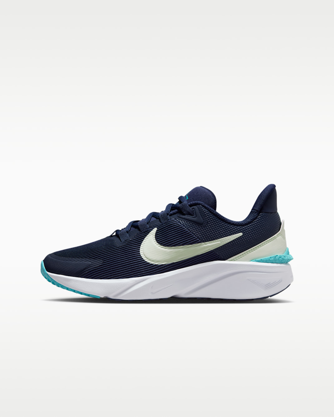 รองเท้าวิ่งโร้ดรันนิ่งเด็กโต Nike Star Runner 4 - Midnight Navy/Dusty Cactus/ขาว/Volt Tint