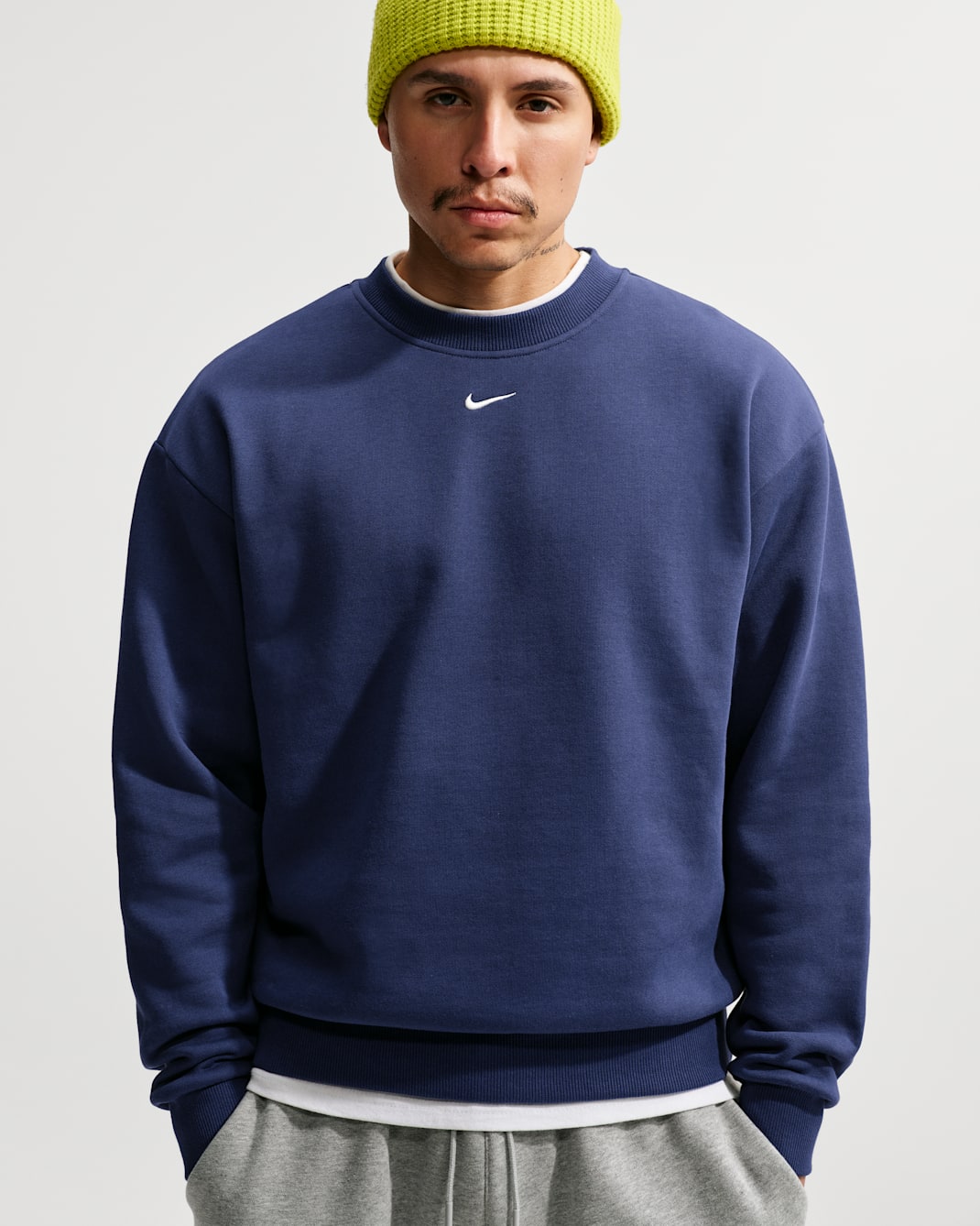 Sweat à col ras-du-cou Nike Solo Fleece pour homme - Midnight Navy/Sail