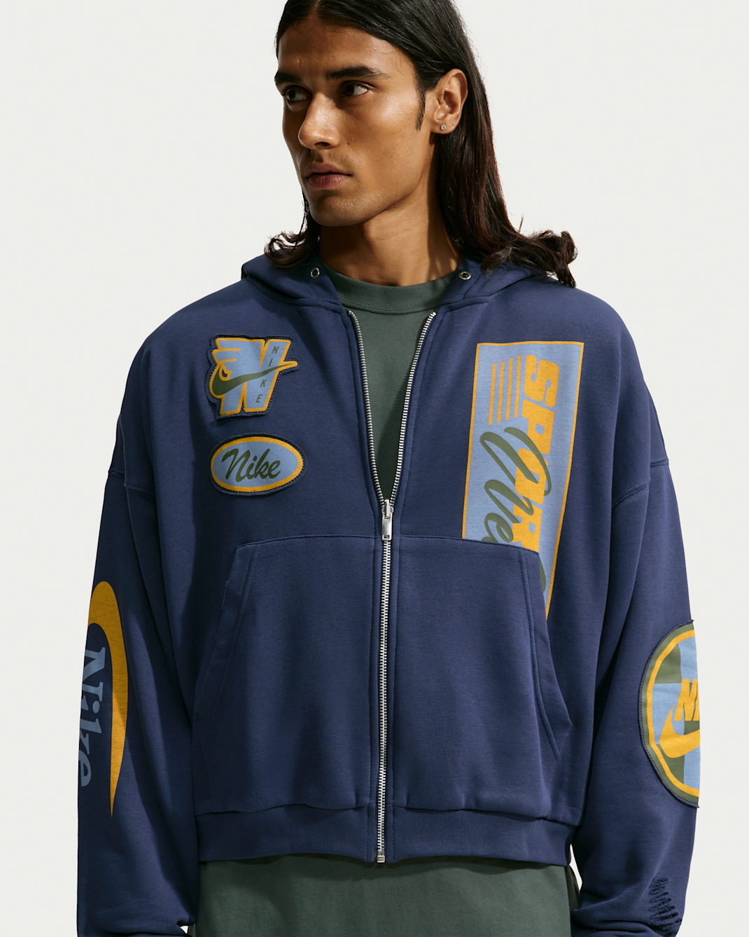 Nike Sportswear Club Men's Full-Zip Fleece Hoodie - Midnight Navy/Work Blue