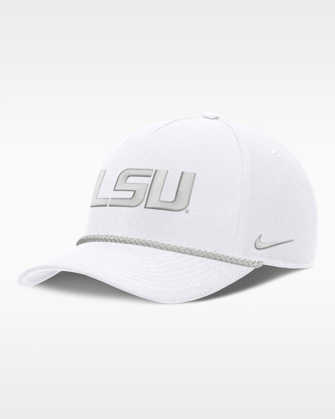 LSU Sideline Rope Rise Men's Nike College Adjustable Hat - White