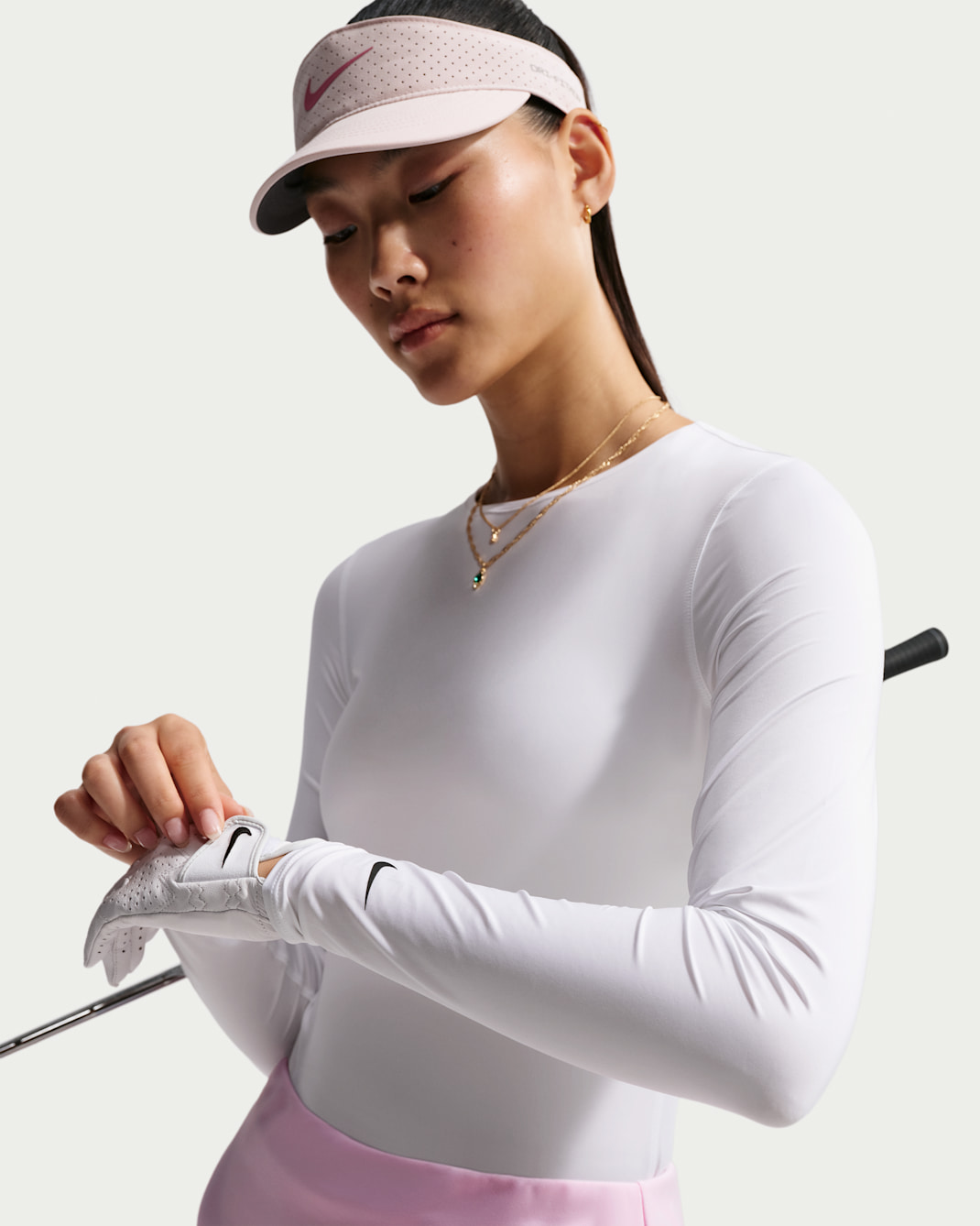Nike Golf Club Women's Dri-FIT UV Long-Sleeve Golf Top - White/Black