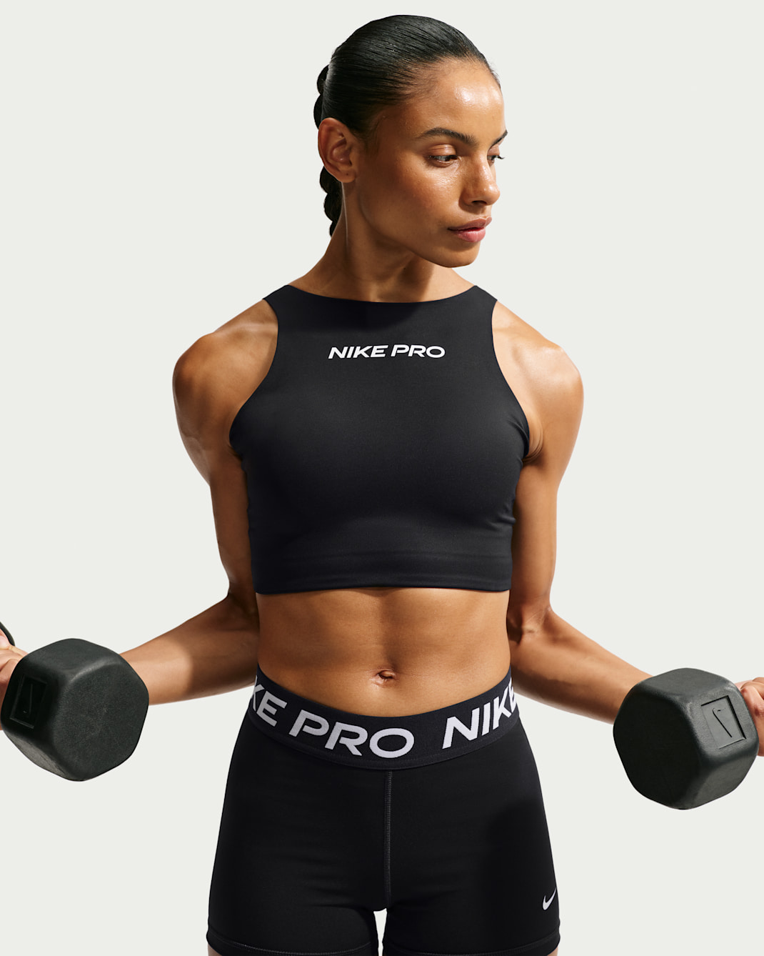 Brassière de sport rembourrée à maintien normal Nike Pro Sculpt pour femme - Noir/Blanc