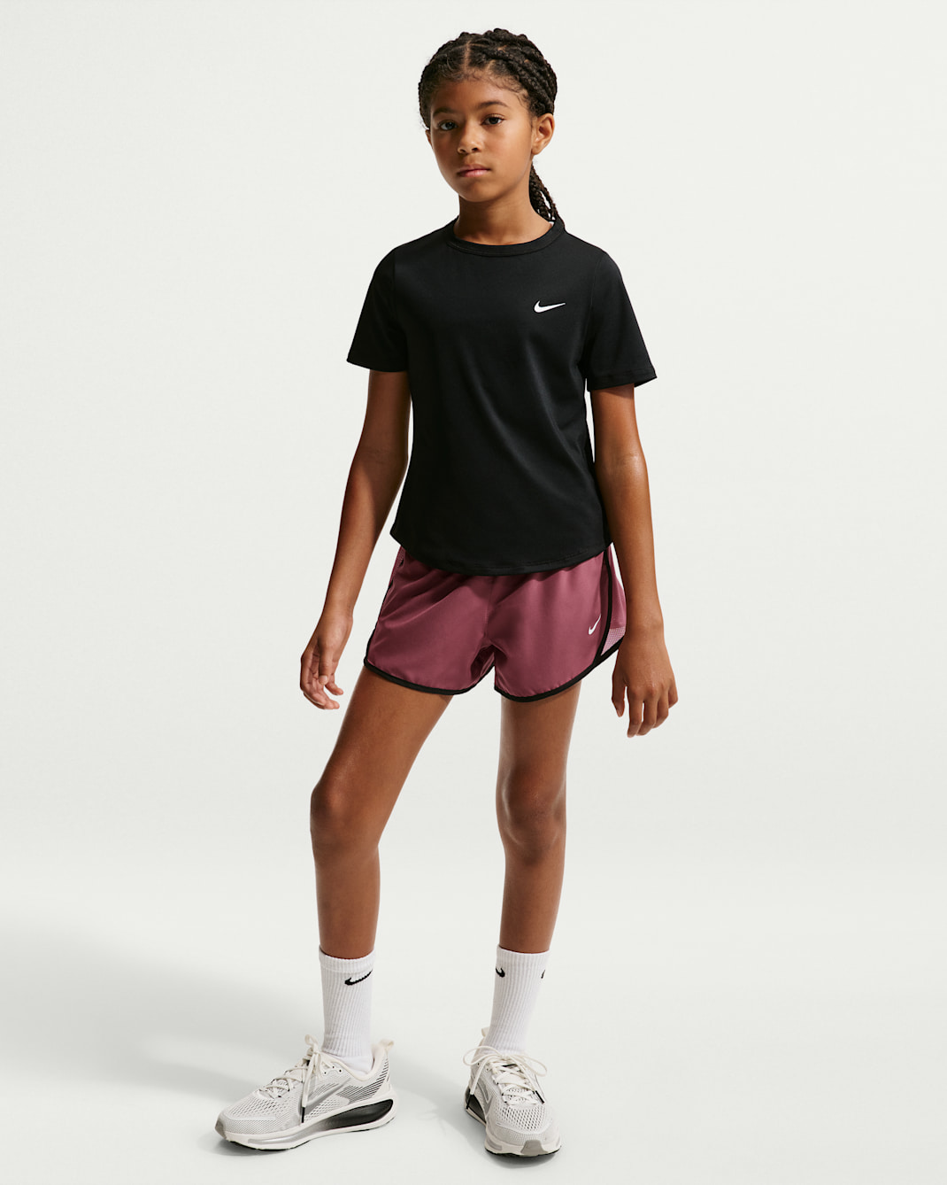 Nike Tempo Big Kids' (Girls') Dri-FIT Running Shorts - Pink Smoke/Desert Berry/White/White