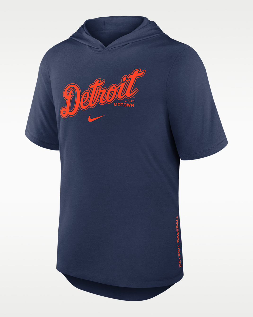 Detroit Tigers Arched Wordmark Men's Nike Dri-FIT MLB Hooded T-Shirt - Navy