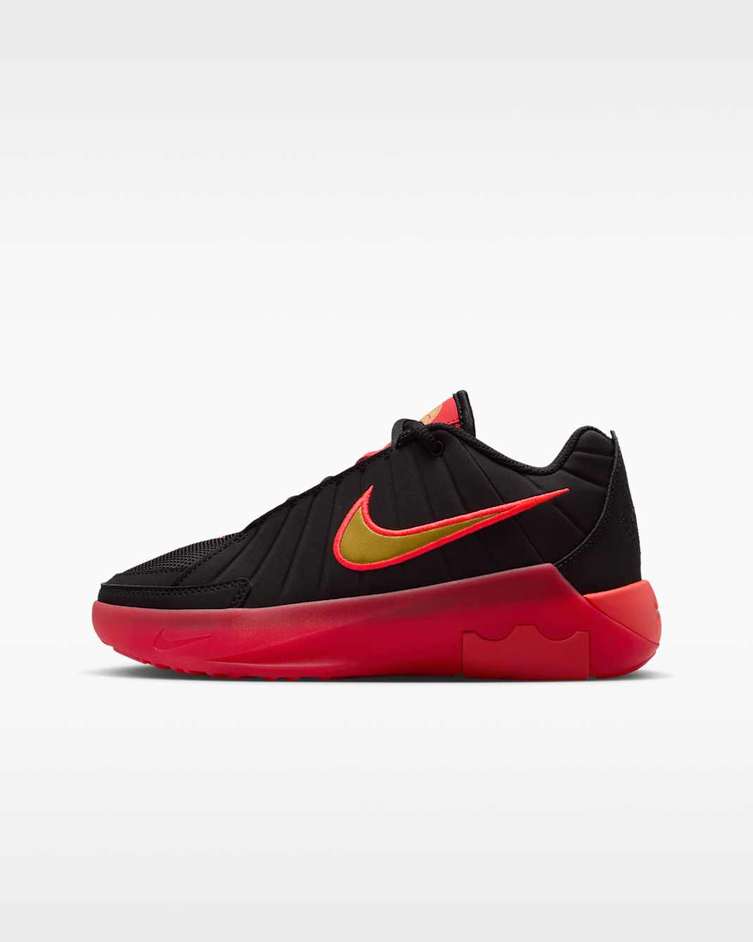 LeBron Witness 9 Big Kids' Basketball Shoes - Black/University Red/Bright Crimson/Metallic Gold