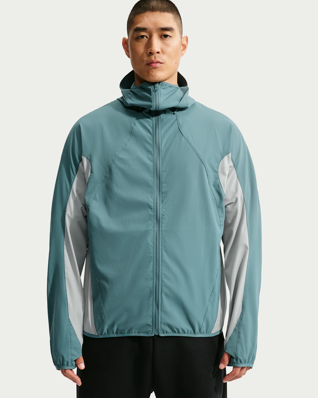 ナイキ テック ヘリオス メンズ Dri-FIT ロングスリーブ シェル - ミネラルスレート/ライトパミス/ブラック